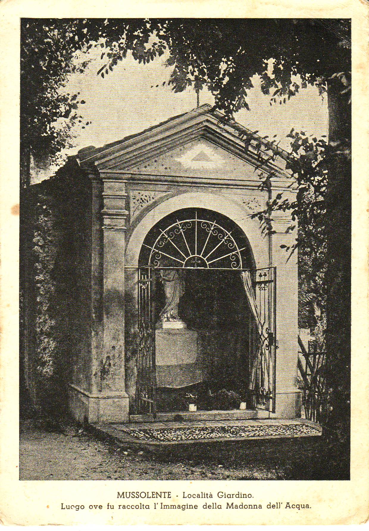 Cartolina capitello Madonna Acqua anni 1930-40