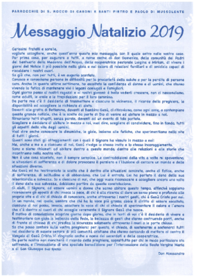 Messaggio Natalizio 2019
